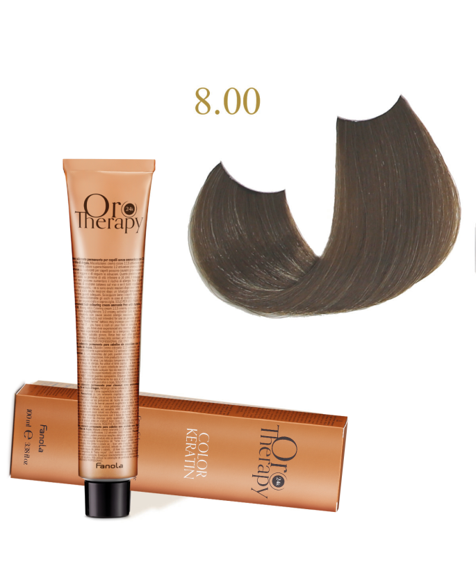 FANOLA OROTHERAPY  8.00 - INTENSE LIGHT BLONDE CRÈME COLORANTE PERMANENT SANS AMMONIAQUE 100 ML Produit pour cheveux