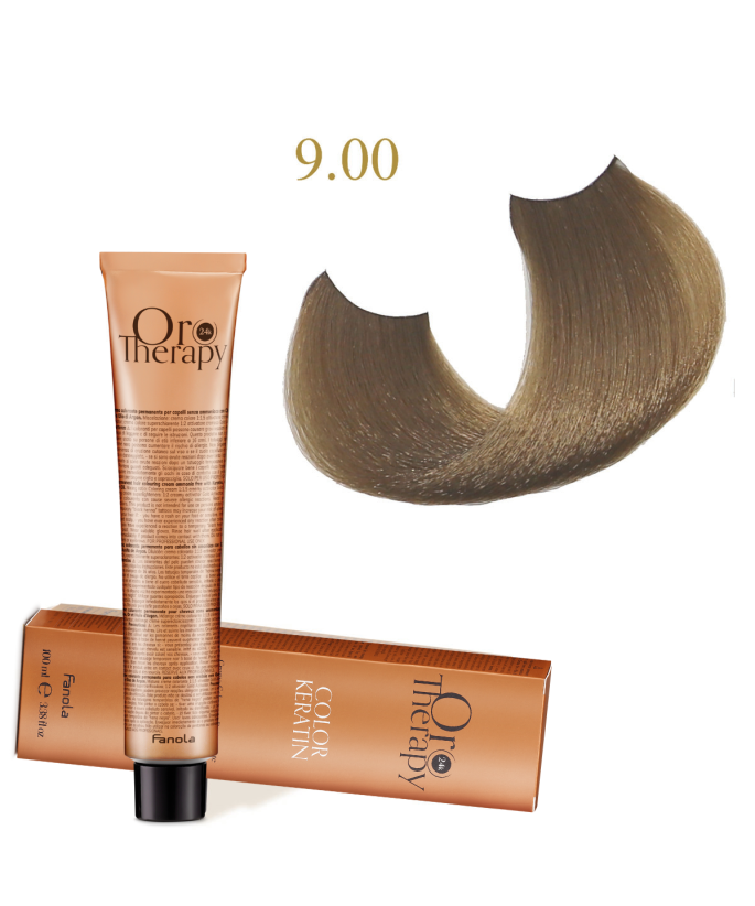FANOLA OROTHERAPY  9.00 - INTENSE VERY LIGHT BLONDE CRÈME COLORANTE PERMANENT SANS AMMONIAQUE 100 ML Produit pour cheveux