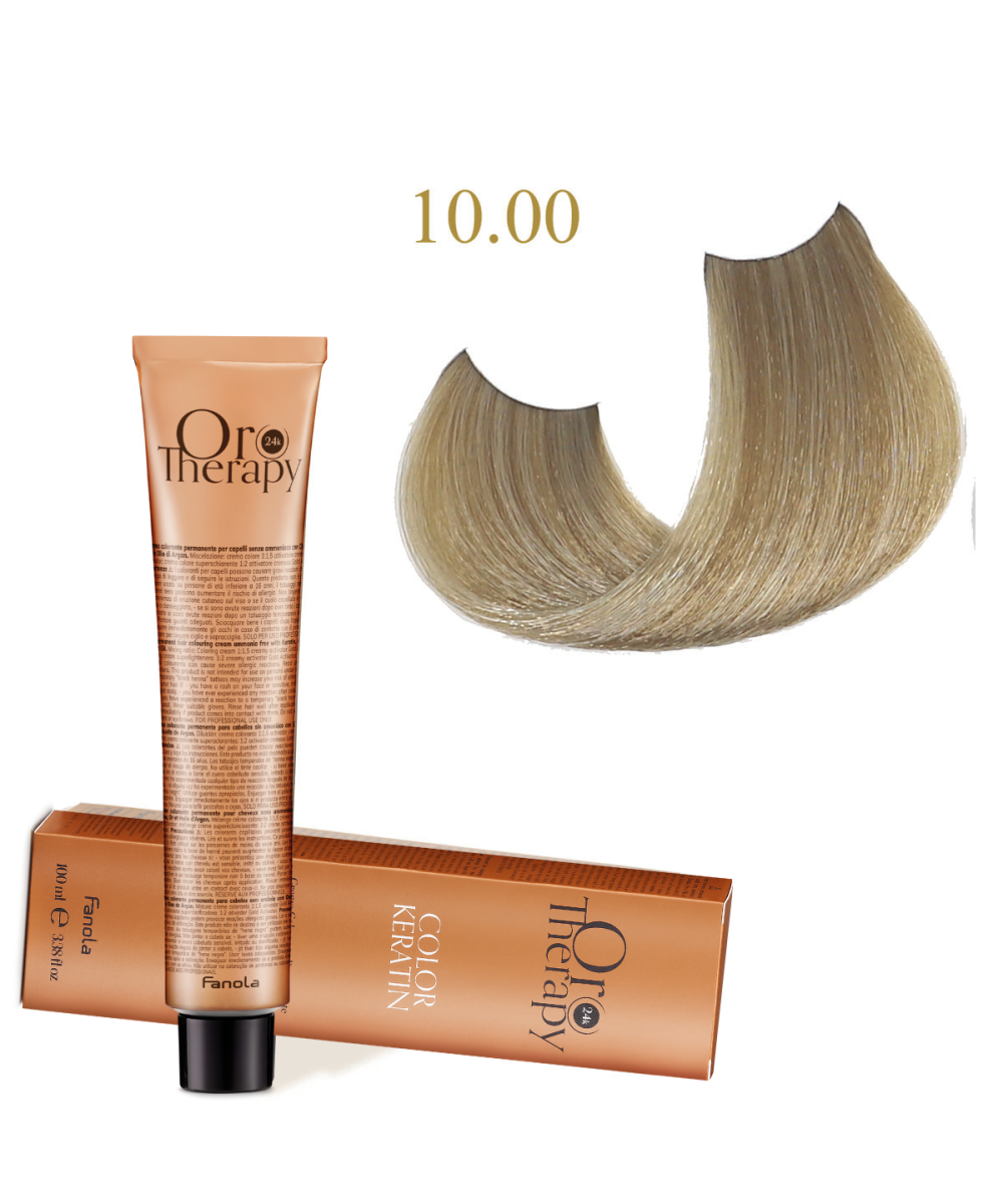 FANOLA OROTHERAPY  10.00 - INTENSE BLONDE PLATINUM CRÈME COLORANTE PERMANENT SANS AMMONIAQUE 100 ML Produit pour cheveux