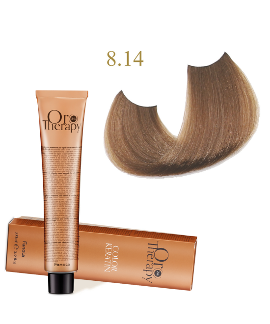 FANOLA OROTHERAPY  8.14 - GIANDUIA CRÈME COLORANTE PERMANENT SANS AMMONIAQUE 100 ML Produit pour cheveux