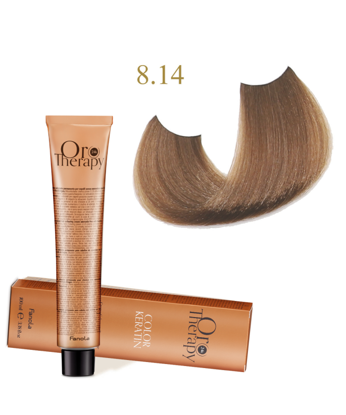 FANOLA OROTHERAPY  8.14 - GIANDUIA CRÈME COLORANTE PERMANENT SANS AMMONIAQUE 100 ML Produit pour cheveux