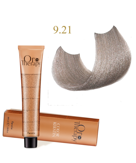 FANOLA OROTHERAPY  9.21 - VERY LIGHT BLONDE VIOLET ASH CRÈME COLORANTE PERMANENT SANS AMMONIAQUE 100 ML Produit pour cheveux