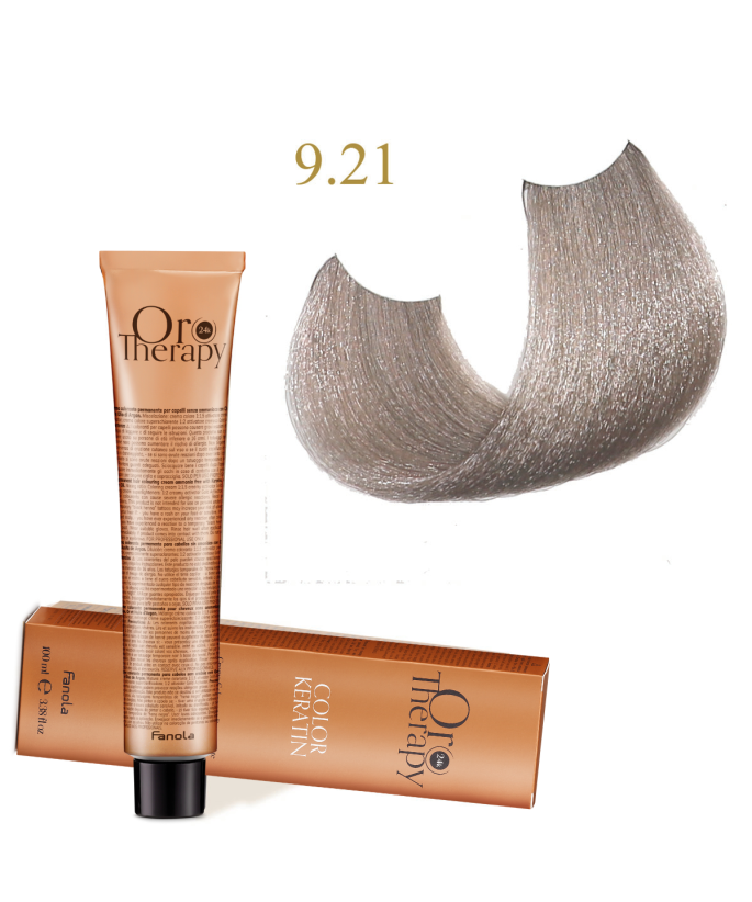 FANOLA OROTHERAPY  9.21 - VERY LIGHT BLONDE VIOLET ASH CRÈME COLORANTE PERMANENT SANS AMMONIAQUE 100 ML Produit pour cheveux