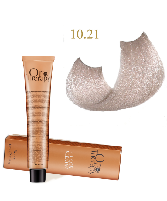 FANOLA OROTHERAPY  10.21 - BLONDE PLATINUM VIOLET ASH CRÈME COLORANTE PERMANENT SANS AMMONIAQUE 100 ML Produit pour cheveux