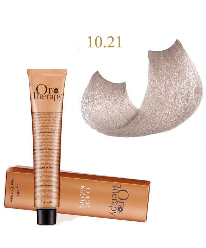 FANOLA OROTHERAPY  10.21 - BLONDE PLATINUM VIOLET ASH CRÈME COLORANTE PERMANENT SANS AMMONIAQUE 100 ML Produit pour cheveux