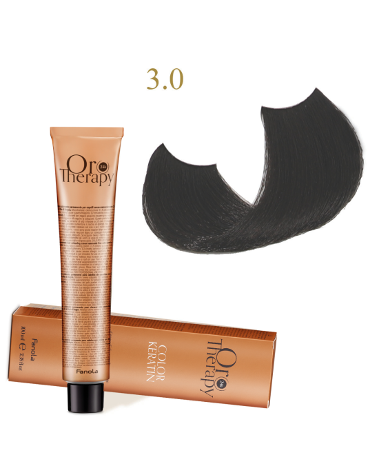 FANOLA OROTHERAPY  3.0 - DARK CHESTNUT CRÈME COLORANTE PERMANENT SANS AMMONIAQUE 100 ML Produit pour cheveux