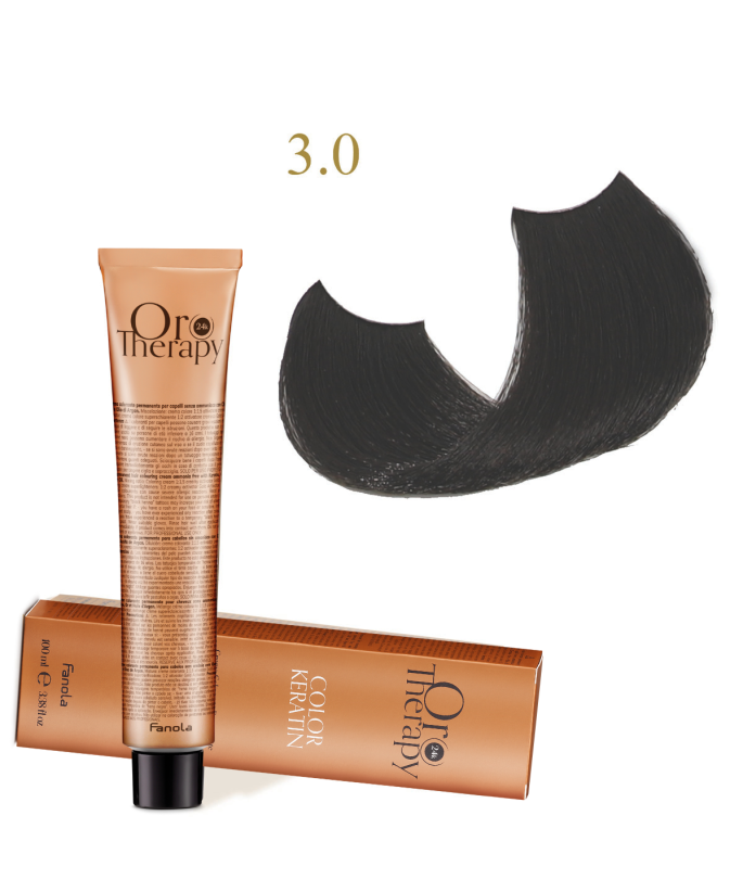 FANOLA OROTHERAPY  3.0 - DARK CHESTNUT CRÈME COLORANTE PERMANENT SANS AMMONIAQUE 100 ML Produit pour cheveux